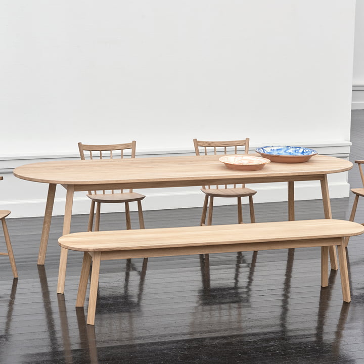 Table à manger et banc Triangle Leg par HAY