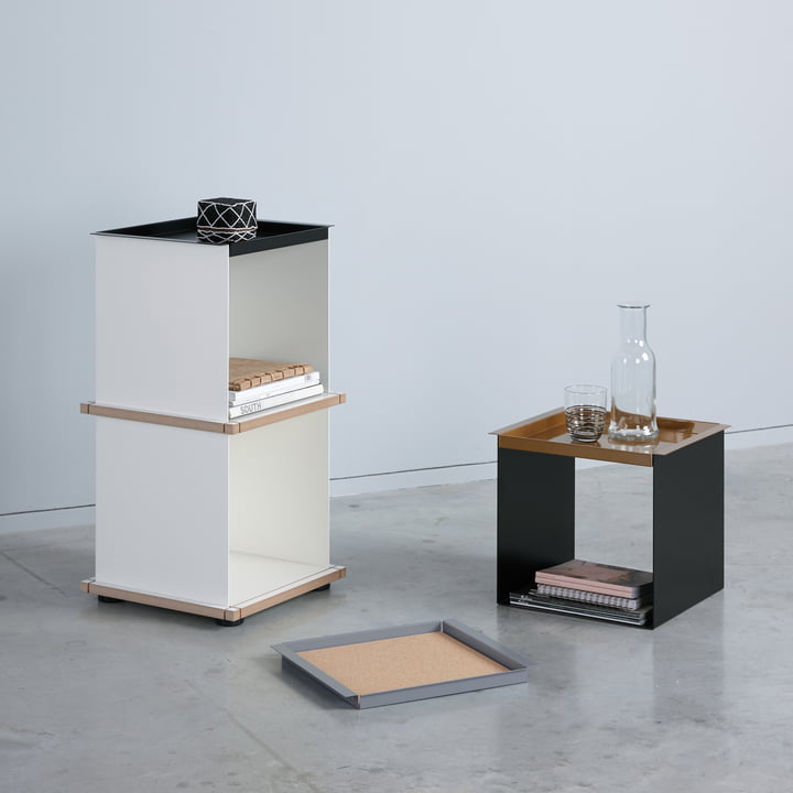 Konstantin Slawinski - Etagère YU Tray 1 x 2, MDF blanc / blanc