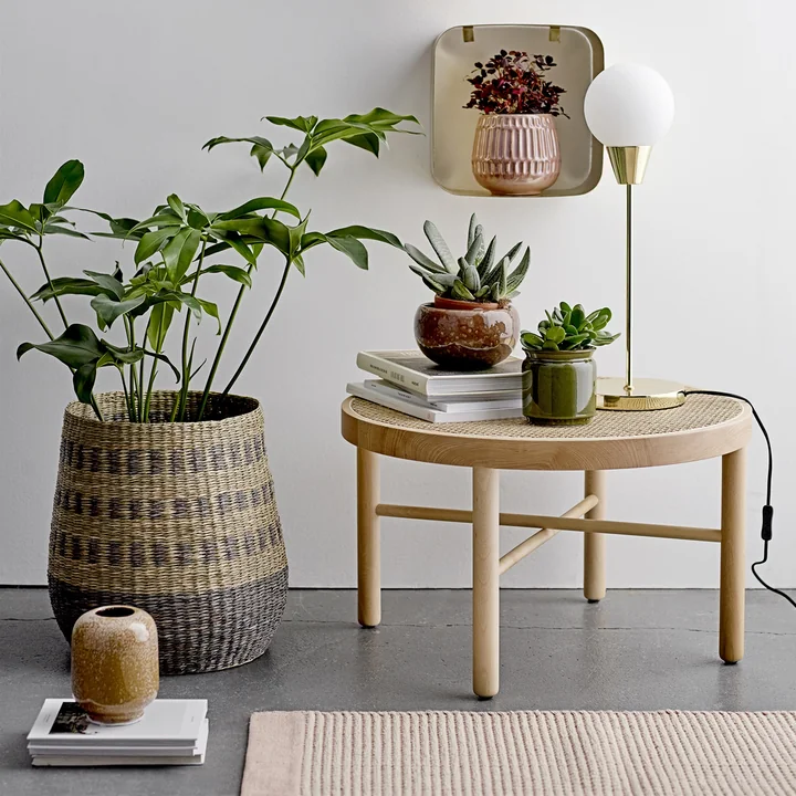 Panier en jonc de mer multicolore de Bloomingville en pot