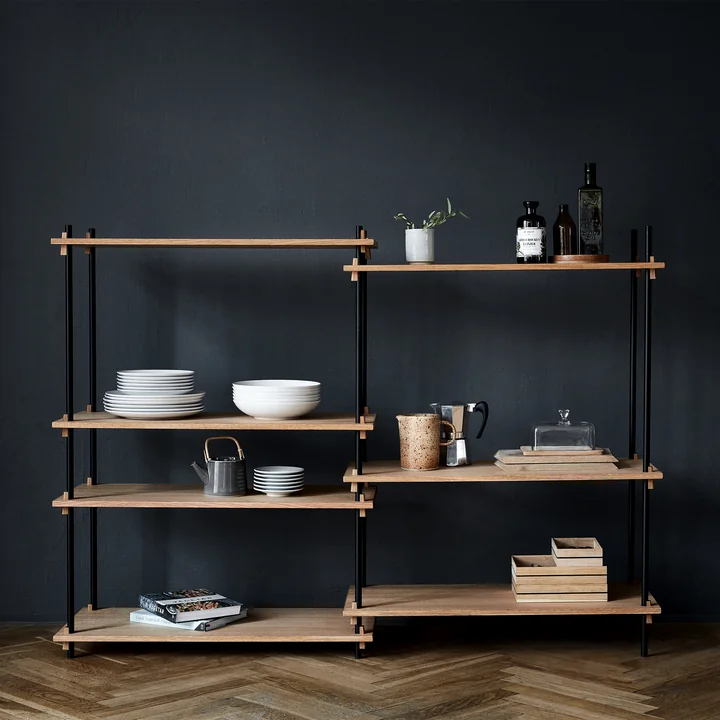 Shelving System de Moebe - Medium Double, chêne huilé