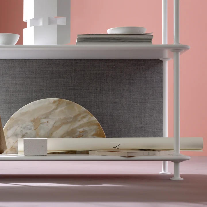 Module d'étagère gratuit avec panneau textile de Montana en blanc neuf