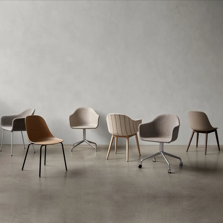 Harbour Dining Chairs de Audo avec différents piètements