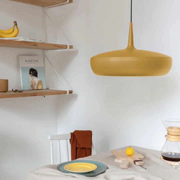 Clava Dine Abat-jour Earth Colours, Ø 43 x H 28 cm en ocre du Umage haut de la table à manger