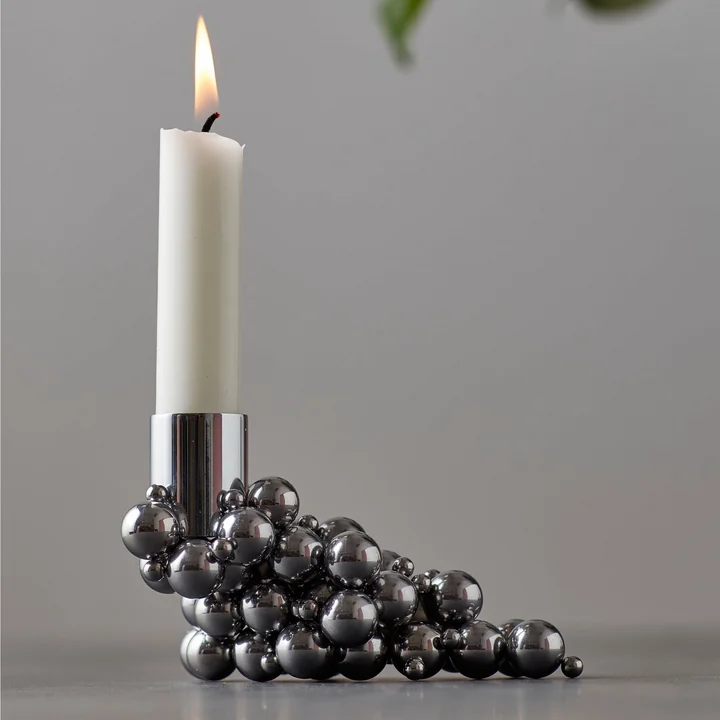 Bougeoir Molekyl 1 en chrome par Gejst 