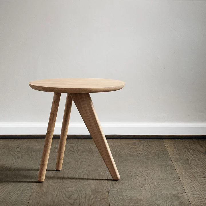 Table d'appoint à ailettes Ø 40 x H 40 cm de Norr11 en chêne nature