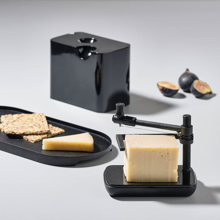 Singles Trancheuse à fromage avec boîte et Singles Plateau en métal de Zone Denmark