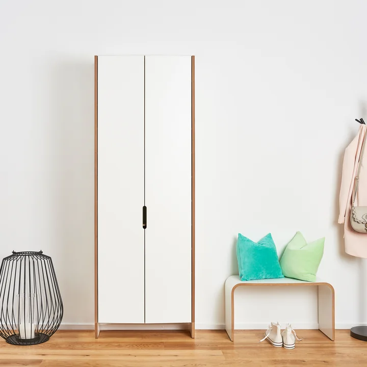 armoire à chaussures Flachmann debout Tojo en blanc