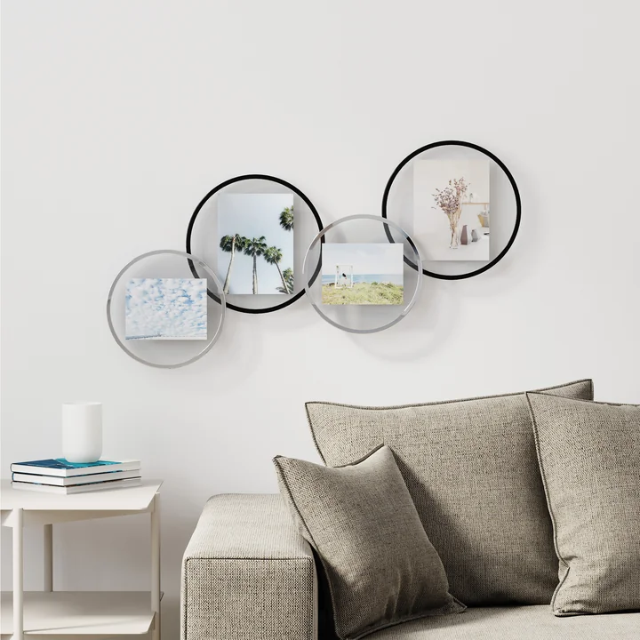 Cadre photo Infinity d'Umbra en chrome et noir