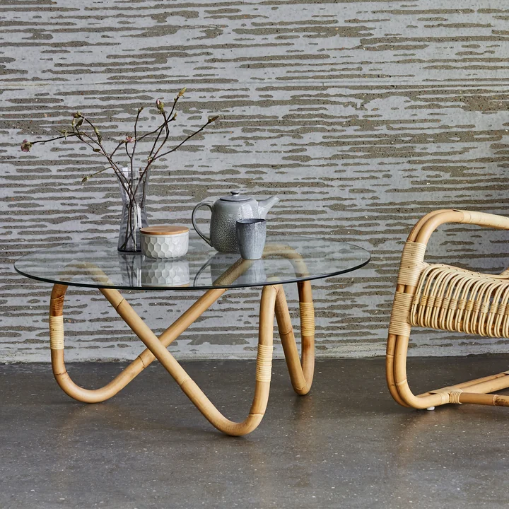 Wave Table basse, naturelle de Cane-line