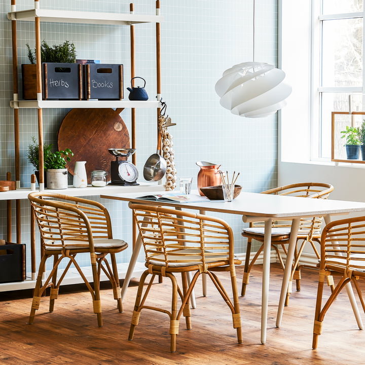 Fauteuil Blend d'intérieur, naturel de Cane-line la table à manger