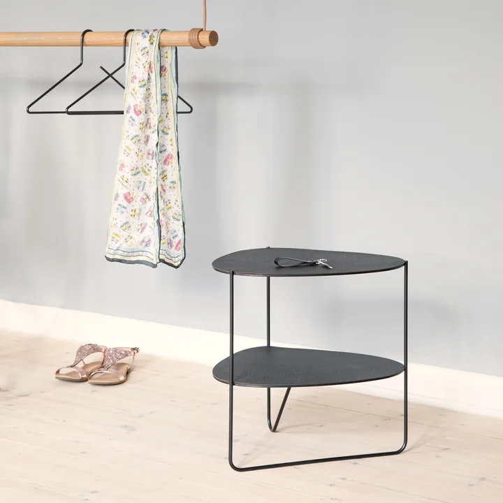 Curve Table d'appoint Double, Hippo anthracite noir / noir par Lind DNA