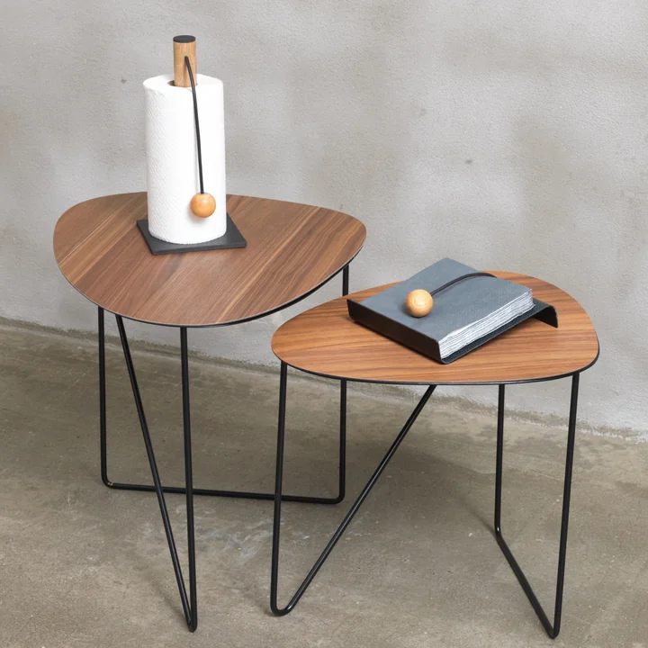 String Porte-rouleau de cuisine 30 cm, noir anthracite Hippo et table d'appoint Curve de Lind DNA