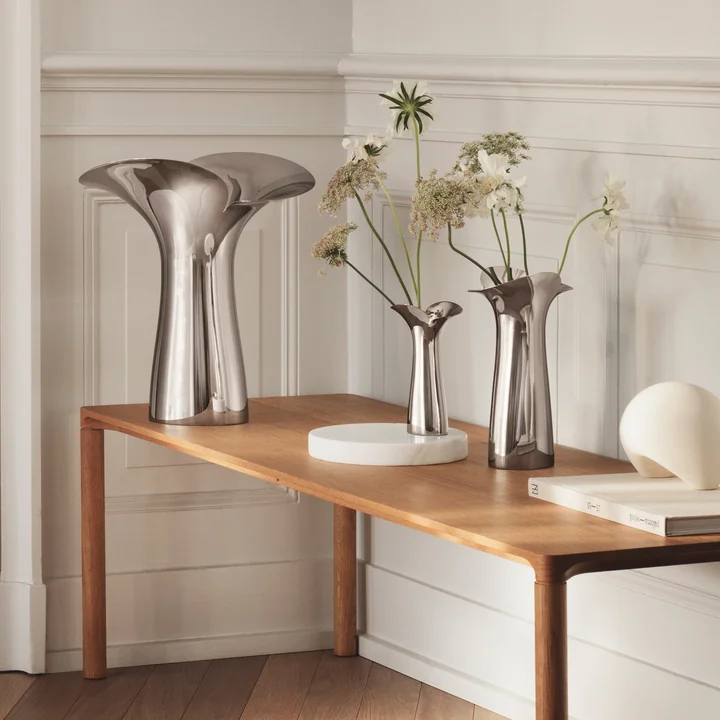 Vase Bloom Botanica, en acier inoxydable de Georg Jensen différentes tailles