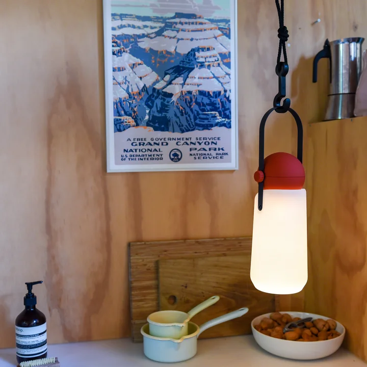 Guidelight Lampe d'extérieur à LED rechargeable de Weltevree en rouge