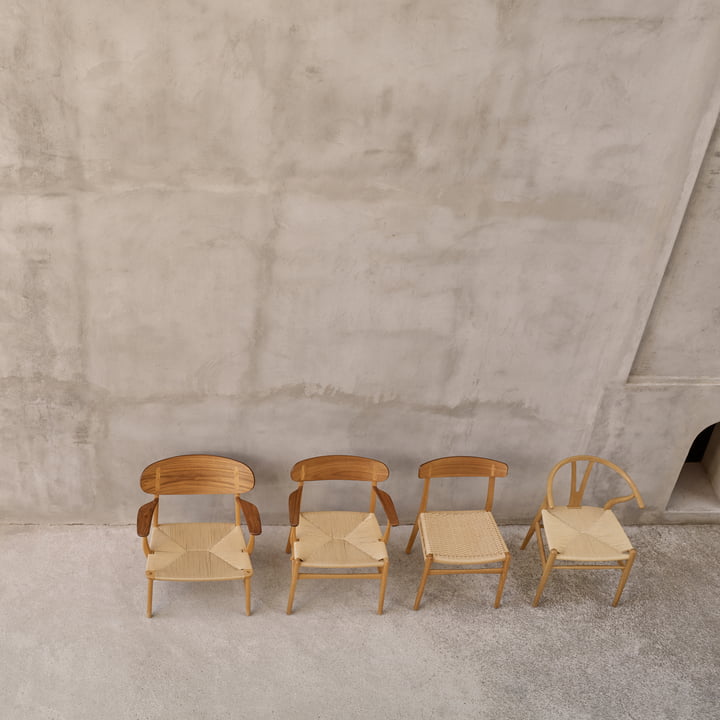 Les chaises CH25, CH22, CH26, CH23, CH24 de Hans J. Wegner pour Carl Hansen