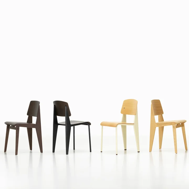 Chaise Tout Bois Président et Prouvé Standard Président par Vitra