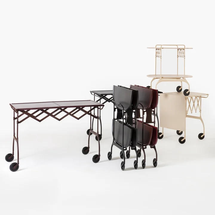 Chariot de service Battista et Gastone, monochrome mat par Kartell