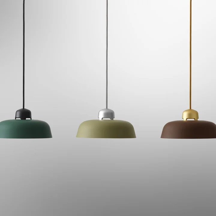Le luminaire suspendu à LED w162 Dalston de Wästberg dans ses différentes combinaisons de couleurs