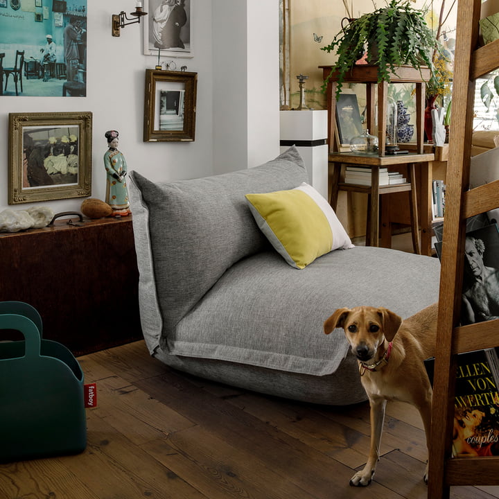 Le fauteuil Bonbaron et les coussins Pop Pillow parfaitement combinés en couleur par Fatboy