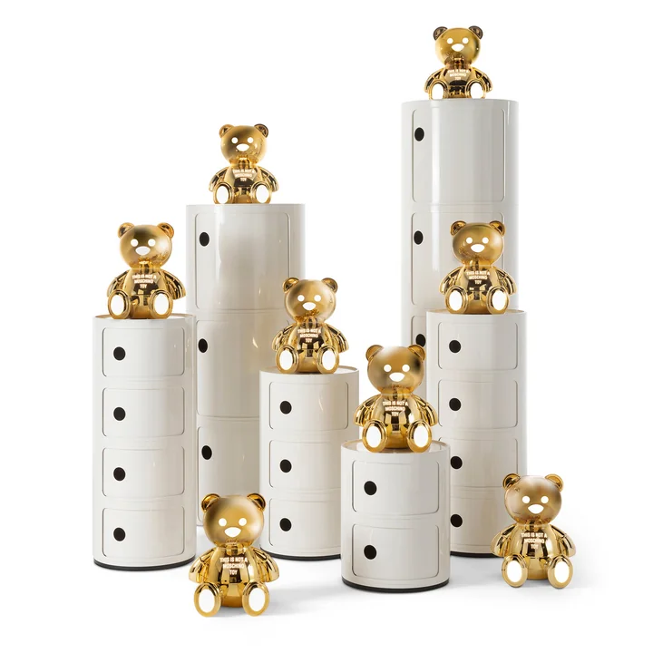 Toy Lampe de table Moschino Teddy bear sur le carton décoratif assorti