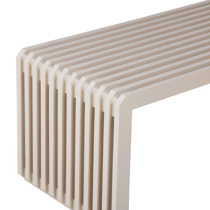La banque Slatted en crème