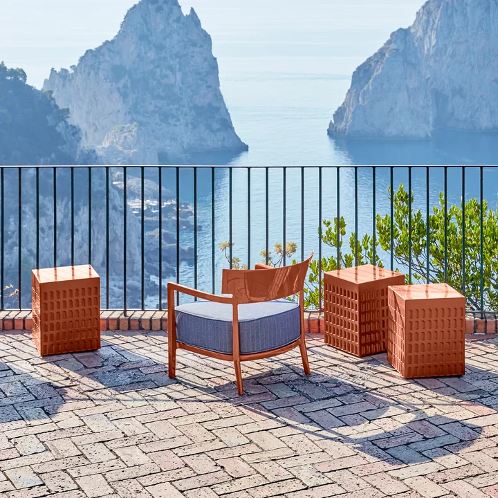 EUR Tabouret de Kartell en rouge terre