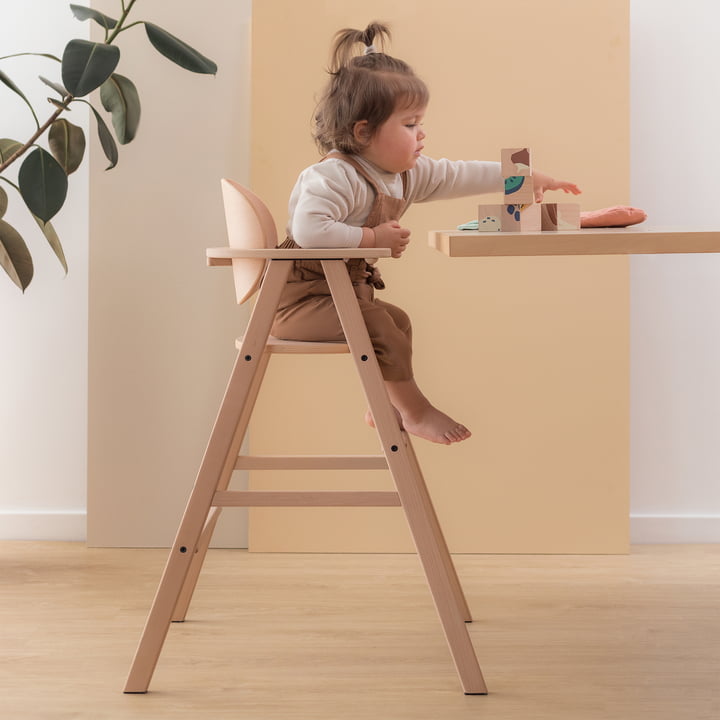 TiCAA Étagère à pied enfant chêne massif naturel 179 cm