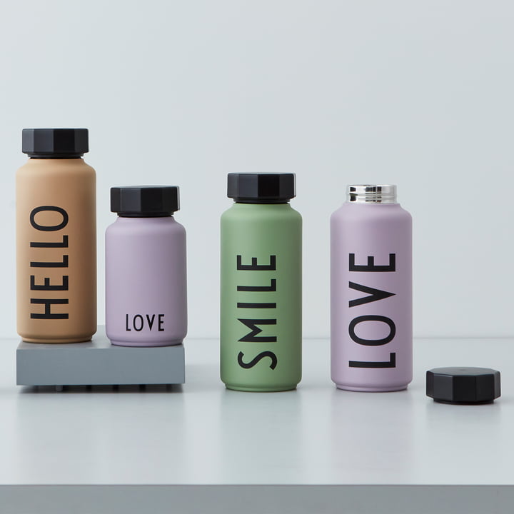 Les bouteilles thermos AJ de différentes couleurs Hot & Cold de Design Letters