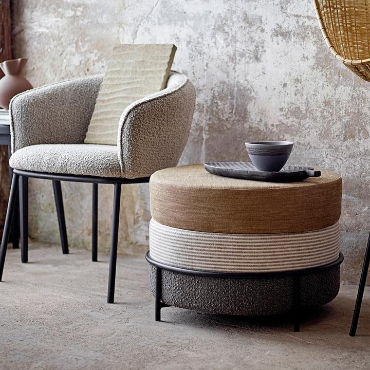 Como pouf et Cortone armchair by Bloomingville