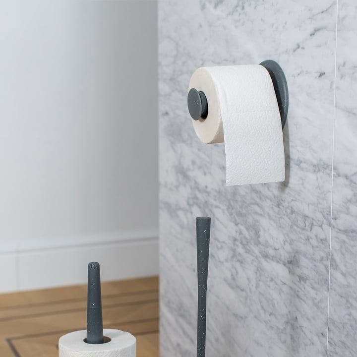 Plug'n Roll Support de papier toilette (Recyclé) de Koziol à nature grey