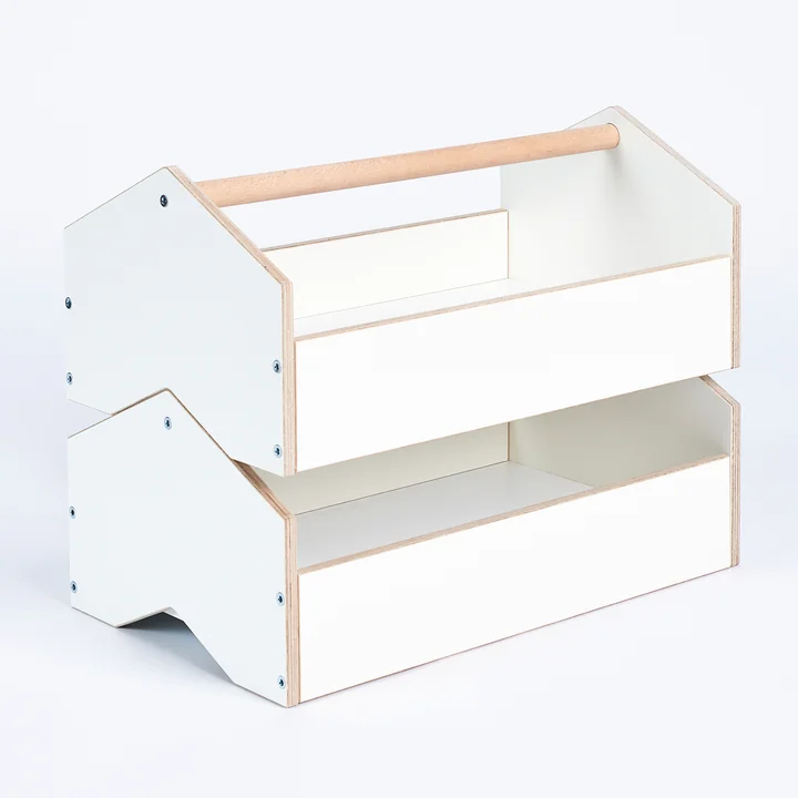 kiste Boîte de rangement de Tojo blanc / hêtre