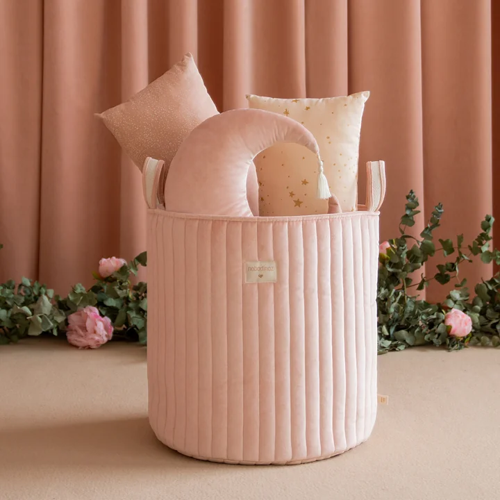 Savanna Panier de rangement de Nobodinoz en rose fleuri