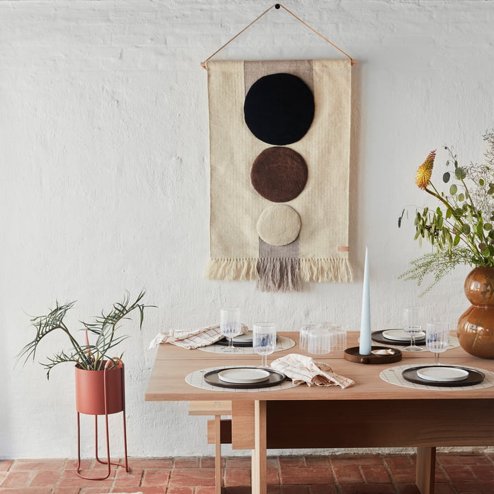 Maru Tapisserie de OYOY en brun / blanc cassé