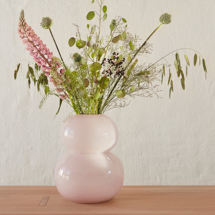 Lasi Vase Large, H 30 cm de OYOY en rose