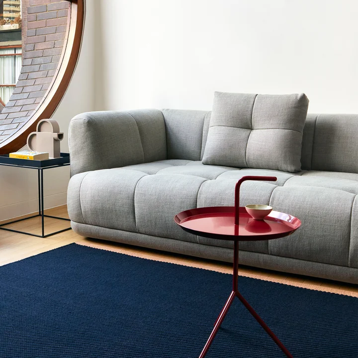 Quilton Canapé 3 places de HAY dans la version Linen Grid adriatic blue