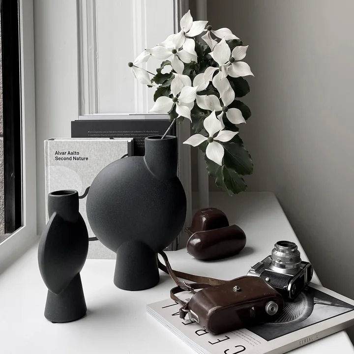 Sphere Vase Bubl Mini et Medio de 101 Copenhagen en noir