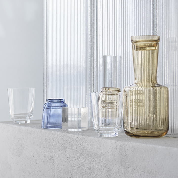 Raise Carafe en verre et verres de Muuto