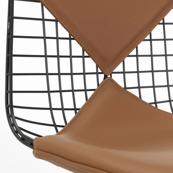 Wire Chair DKR-2 de Vitra en cuir premium / cognac, basic dark