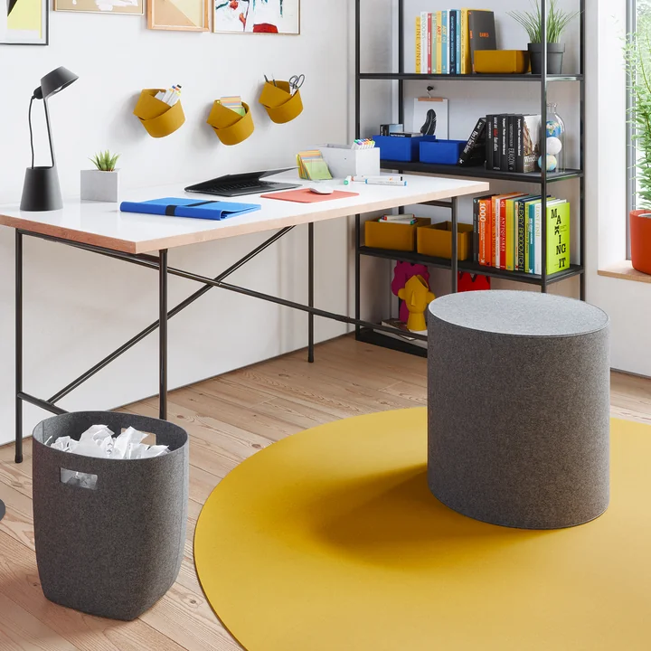 Rondo Tabouret et corbeille à papier de Hey Sign