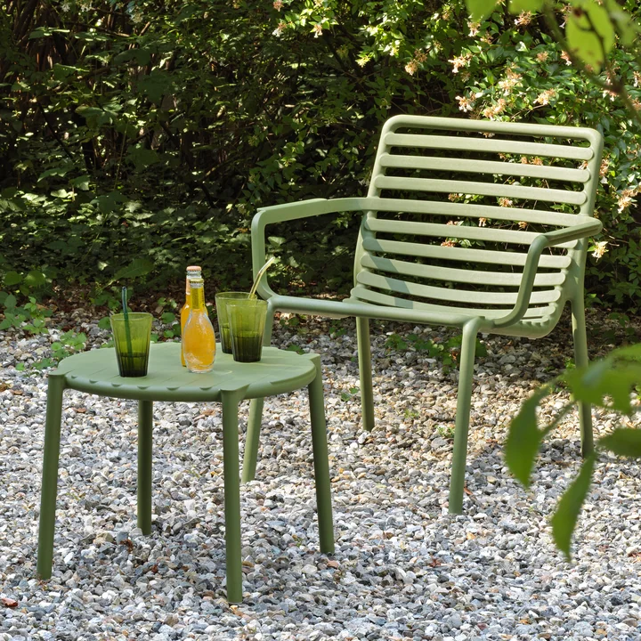 Doga Fauteuil de jardin Relax de Nardi en couleur agave avec table d'appoint