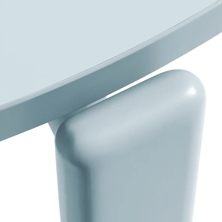 Rey Table de salle à manger, Ø 128,5 cm, slate blue / stratifié gris clair de HAY
