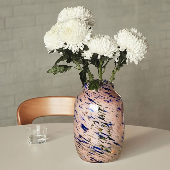 Splash Vase L, Ø 17,5 x H 27 cm, light pink and blue de HAY