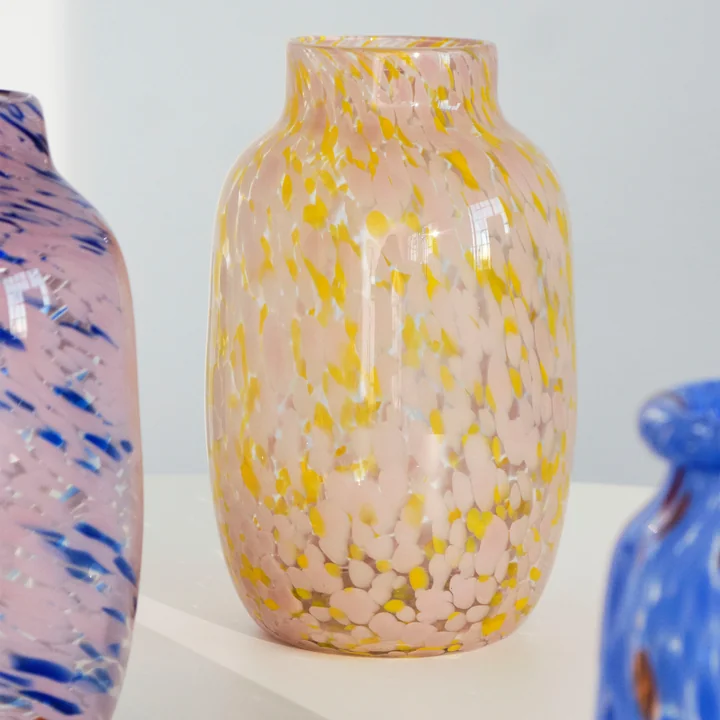 Splash Vase L, Ø 17,5 x H 27 cm, light pink and yellow de HAY
