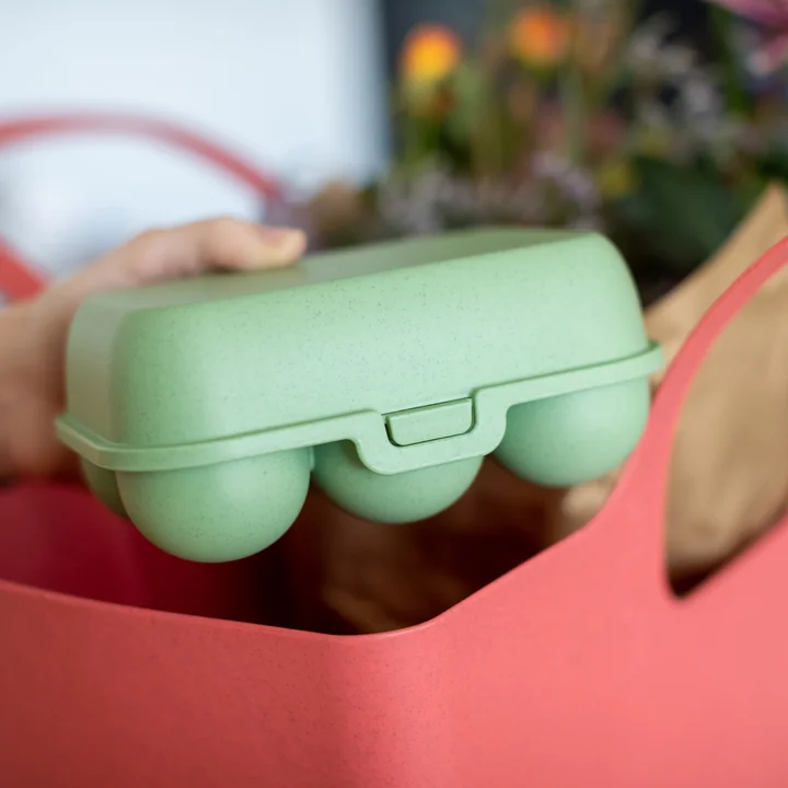 Eggs to go Bac à œufs réutilisable mini, nature leaf green de Koziol