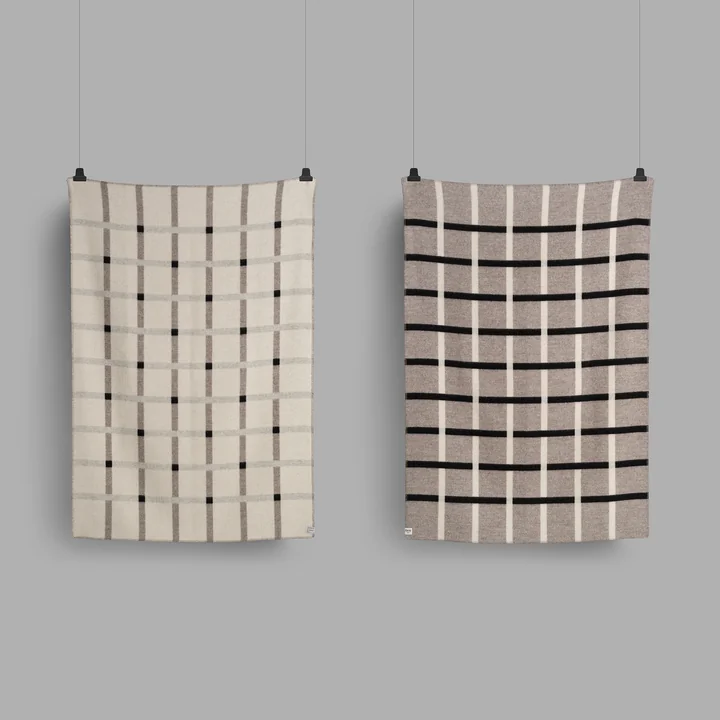 Knut Couverture en laine, 135 x 200 cm, gris de Røros Tweed
