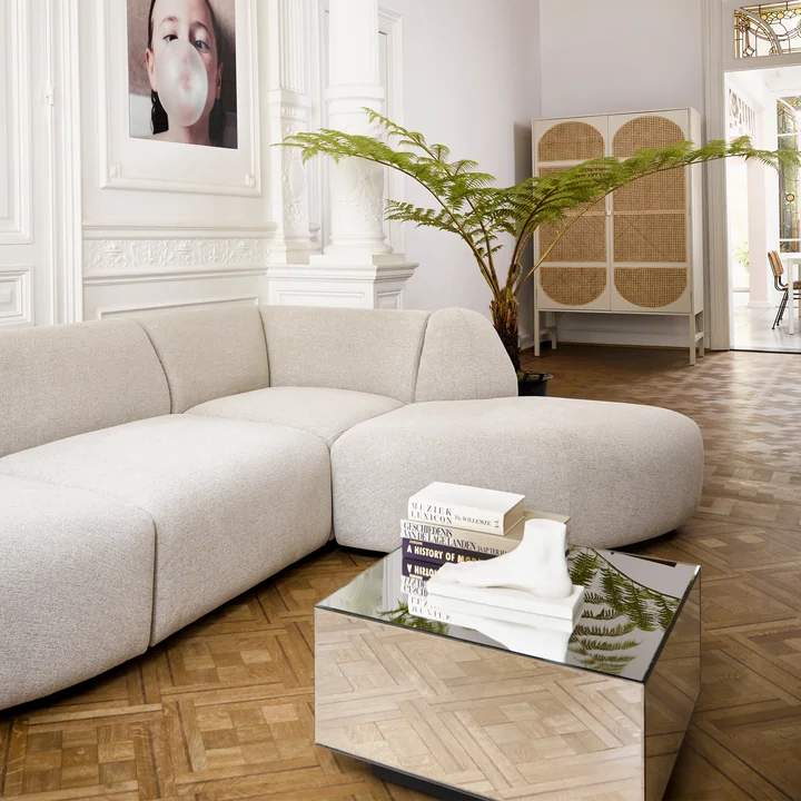 Mirror Table basse L de HKliving en clair