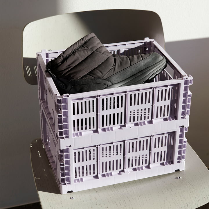 Colour Crate Corbeille recycled M de Hay dans la couleur lavender