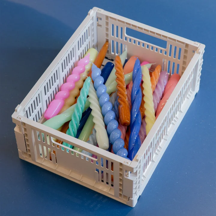 Colour Crate Corbeille recycled M de HAY dans la couleur light grey