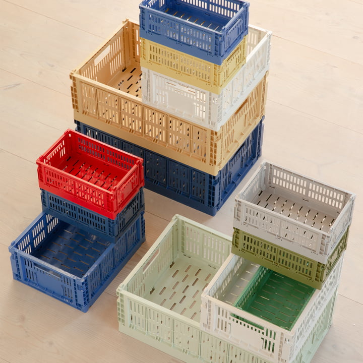 Colour Crate Panier de Hay Design pour organiser et décorer un bureau