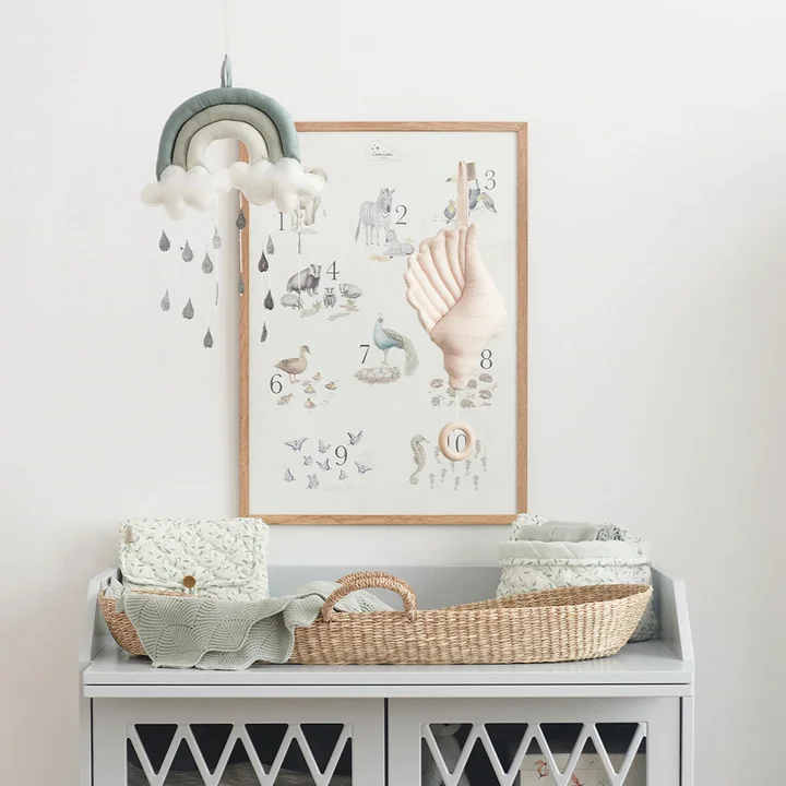 Paniers de rangement matelassés de Cam Cam Copenhagen en version green leaves